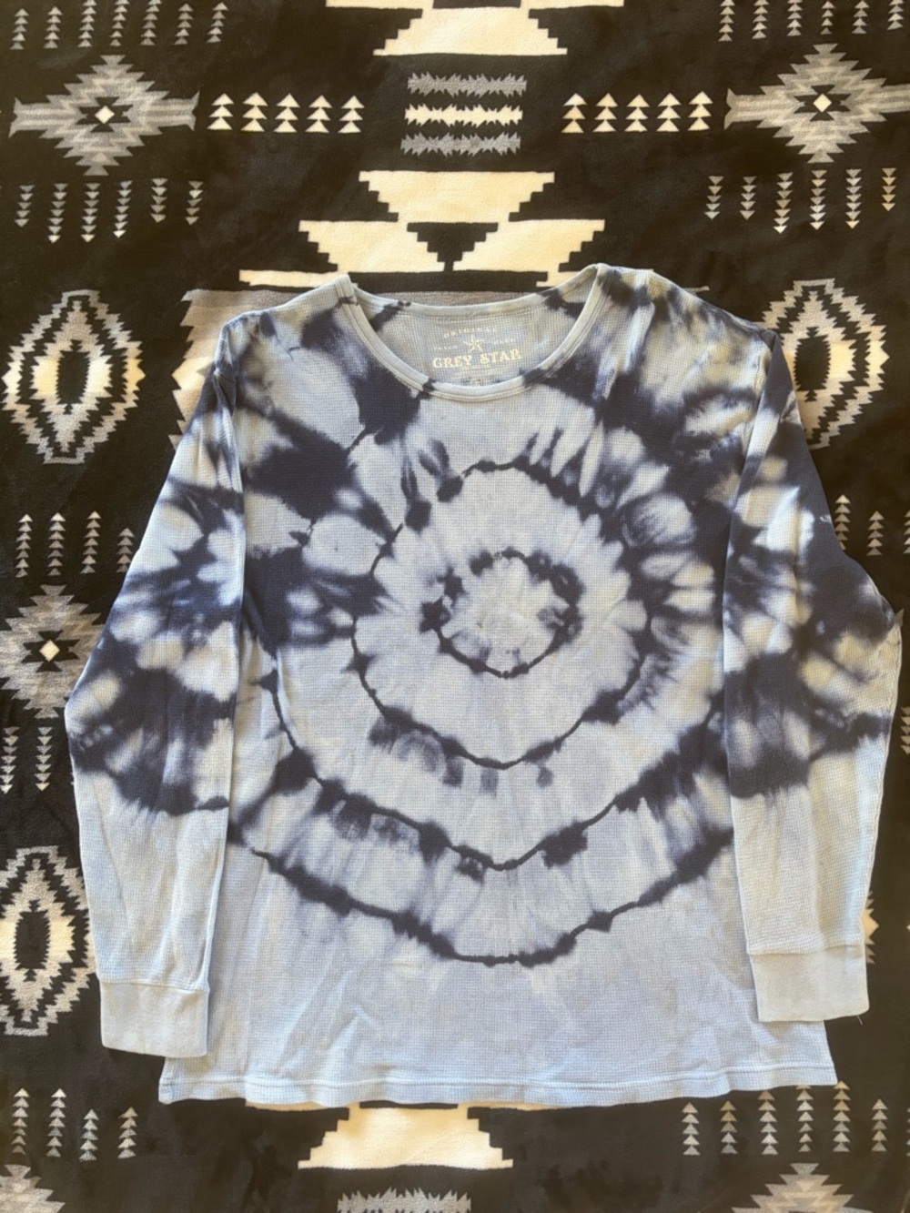 Women's Blue Tie-Dye Long Sleeve Tee
